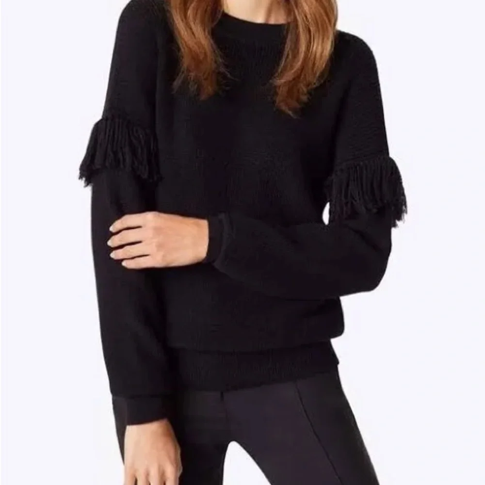 Tory Burch Bristol Fringe Baby Alpaca Silk Sweater Sz M‎